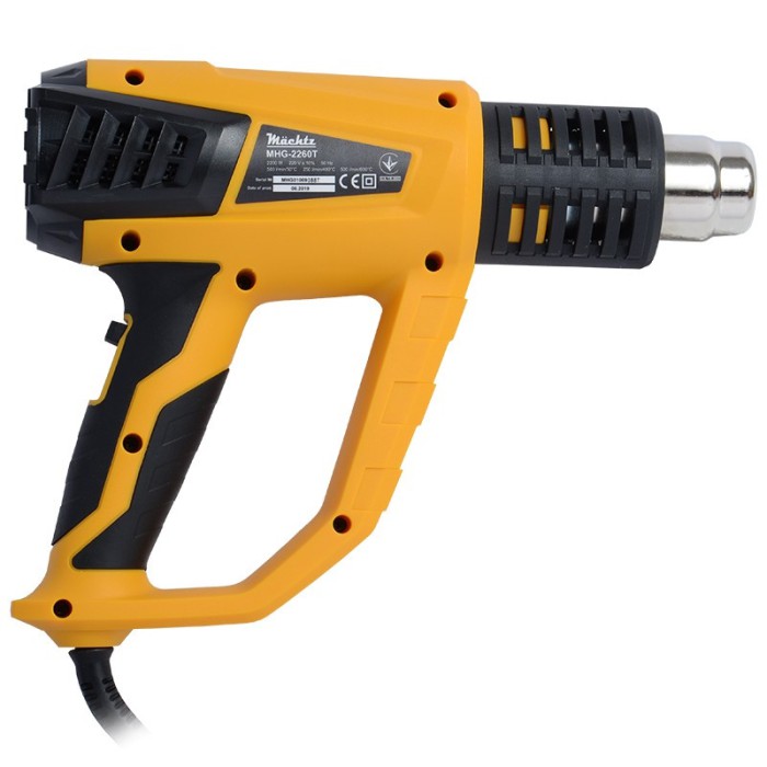 Фен промисловий Machtz MHG-2260T, 2200 Вт, повітряний потік 500 л/хв, температура 50-600 °С, 3 режиму