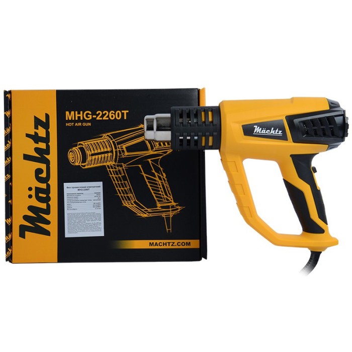 Фен промисловий Machtz MHG-2260T, 2200 Вт, повітряний потік 500 л/хв, температура 50-600 °С, 3 режиму