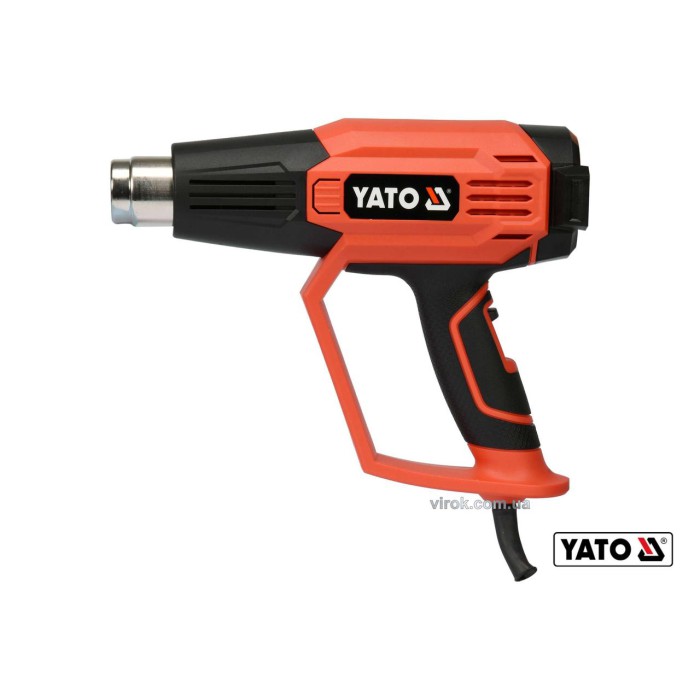 Фен технічний YATO YT-82295 (2 кВт 50-600° 250-500 л/хв 7 режимів температури + 5 насадок)