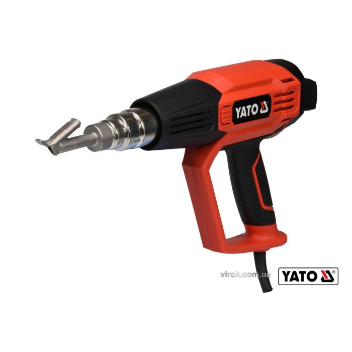 Фен технічний YATO YT-82295 (2 кВт 50-600° 250-500 л/хв 7 режимів температури + 5 насадок)