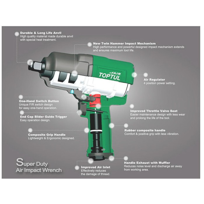 Гайковерт пневматичний ударний TOPTUL KAAJ2413 (3/4