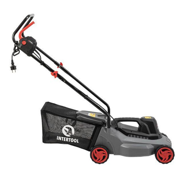 Газонокосилка электрическая INTERTOOL DT-2260, 1.2 кВт, ширина захвата 320 мм, высота среза 27/45/52 мм