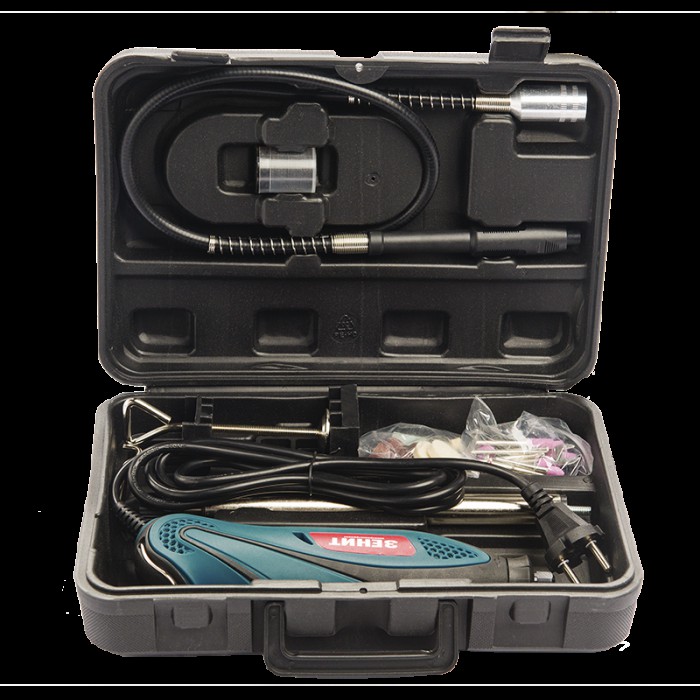 Гравер Зеніт ЗГ-А 2560, 250 Вт, 32000 об/хв, кейс, гнучкий вал, набір насадок