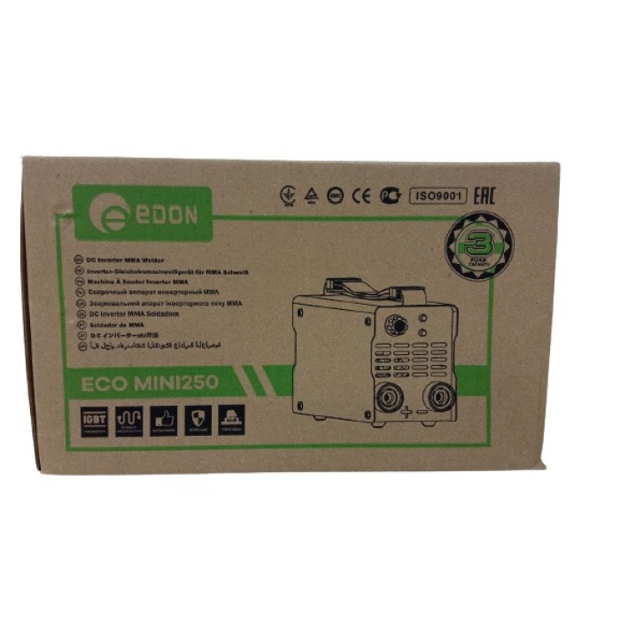 Інверторний зварювальний апарат Edon ECO MINI 250, 3 кВт, 250 А, електрод 4 мм Інверторний зварювальний апарат Edon ECO MINI 250, 3 кВт, 250 А, електрод 4 мм