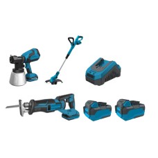 Комплект KRAISSMANN 20UL (фарборозпилювач, шабельна пила, газонний тример, дві АКБ 4 А·год, ЗП)