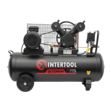 Компресор INTERTOOL PT-0013, 100 л, 3 кВт, 380 В, 8 атм, 500 л/хв, 2 циліндра