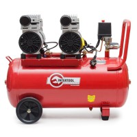 Компресор INTERTOOL PT-0023, 50 л, 2х1.1 кВт, 220 В, 8 атм, 270 л/хв, безмасляний, 4 циліндра