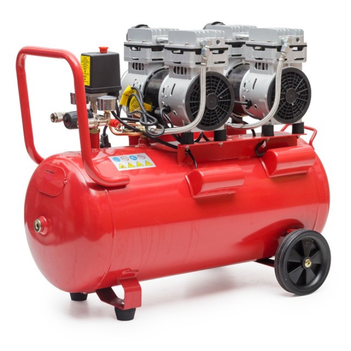 Компресор INTERTOOL PT-0023, 50 л, 2х1.1 кВт, 220 В, 8 атм, 270 л/хв, безмасляний, 4 циліндра