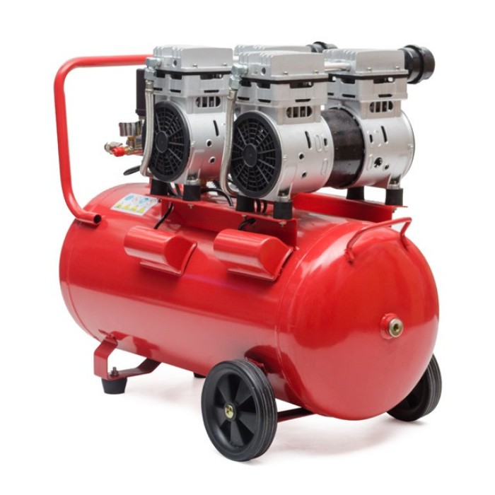 Компресор INTERTOOL PT-0023, 50 л, 2х1.1 кВт, 220 В, 8 атм, 270 л/хв, безмасляний, 4 циліндра