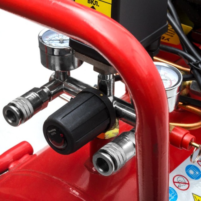 Компресор INTERTOOL PT-0023, 50 л, 2х1.1 кВт, 220 В, 8 атм, 270 л/хв, безмасляний, 4 циліндра