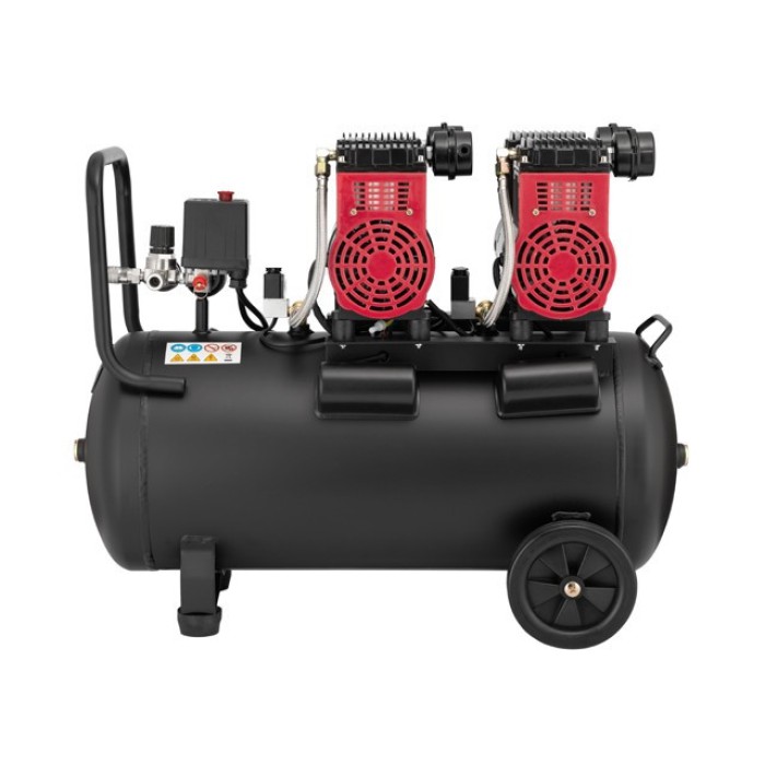 Компресор INTERTOOL PT-0027,50 л, 2x1.1 квт, 220В, 8атм, 320 л/хв, 1400 об/хв, безмасляний, 4 циліндра .