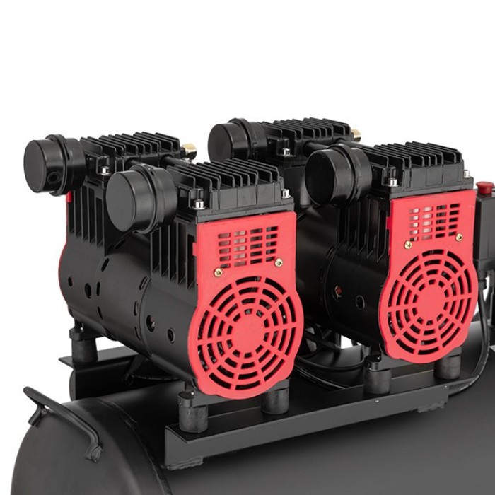 Компресор INTERTOOL PT-0027,50 л, 2x1.1 квт, 220В, 8атм, 320 л/хв, 1400 об/хв, безмасляний, 4 циліндра .