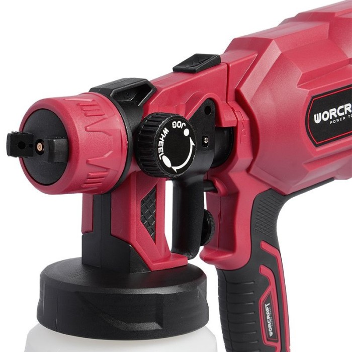 Електричний Краскопульт Worcraft SG06-800, 550 Вт, форсунка 1.8 мм, витрата фарби 0.4 л/хв, бачок