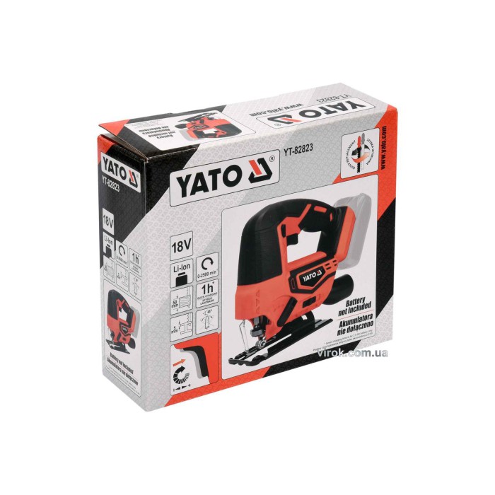 Лобзик аккумуляторный YATO YT-82823  Li-Ion 18 В 50 мм (без аккумулятора и зарядного устройства)