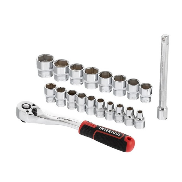 Набір головок INTERTOOL ET-8015, 3/8