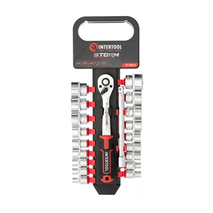 Набір головок INTERTOOL ET-8015, 3/8