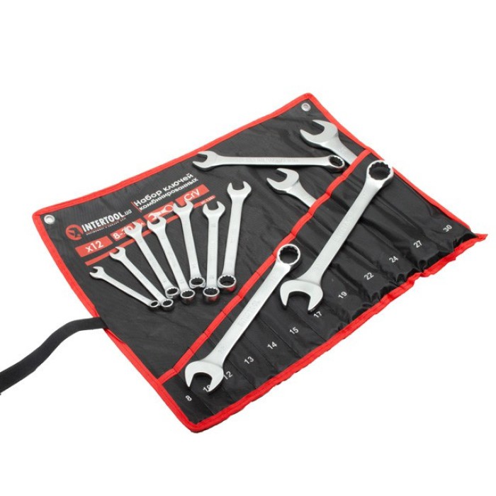 Набір ключів комбінованих INTERTOOL HT-1251, 12ед., 8-30мм Cr-V
