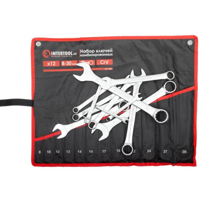 Набір ключів комбінованих INTERTOOL HT-1251, 12ед., 8-30мм Cr-V