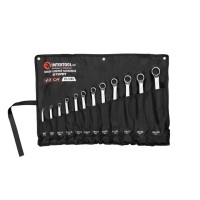 Набір накидних ключів INTERTOOL XT-1203, 12шт., 6-32мм Cr-V, покриття сатин-хром; DIN838 STORM