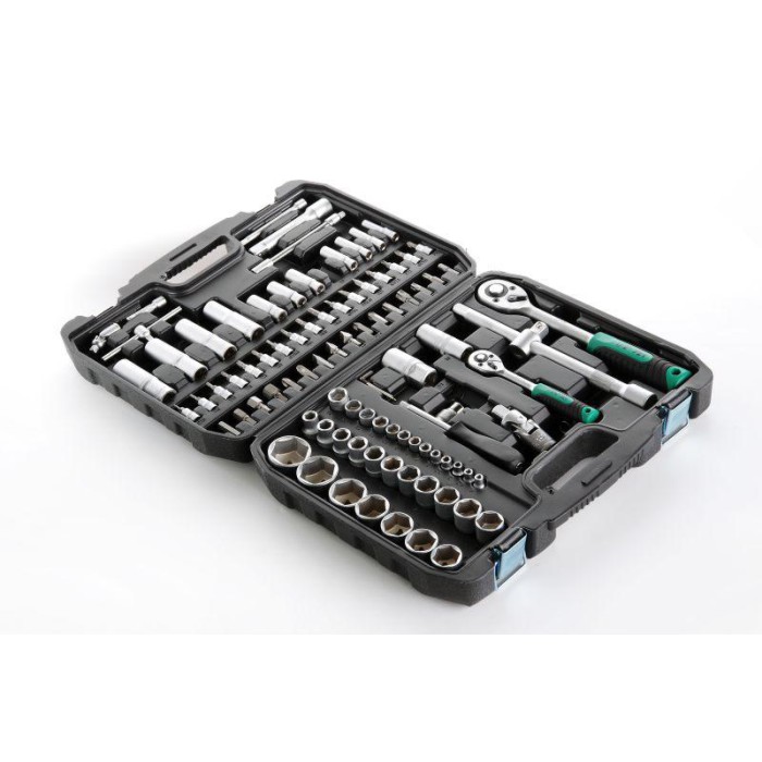 Набір насадок CrV 1/4, 1/2 (72T) (94шт) (інструментів) торцевих c тріскачкою Сила 252094