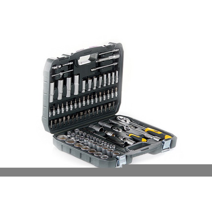 Набір насадок CrV 1/4, 1/2 (72T) (94шт) (інструментів) торцевих c тріскачкою Сила 252094