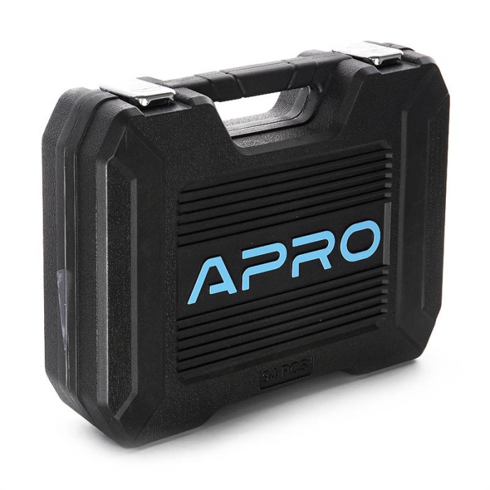 Набір насадок (інструментів) торцевих c тріскачкою CrV 1/4, 1/2 (90Т) (94 шт.) Apro