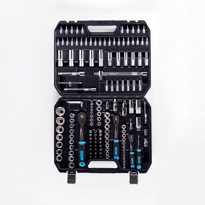 Набір насадок (інструментів) торцевих c тріскачкою CrV 1/4, 3/8, 1/2 (90Т) (150 шт) Apro