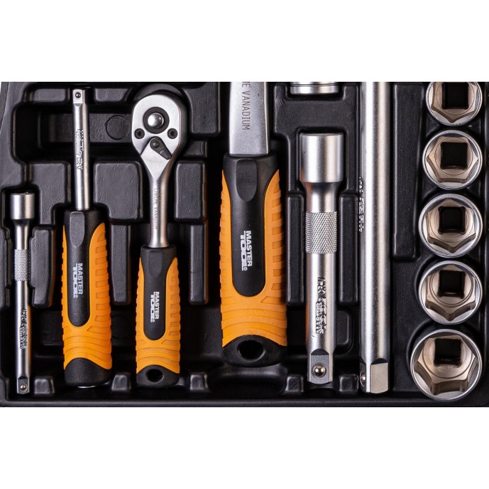 Набір насадок торцевих MASTERTOOL 78-5072-PF, PROFI CrV 1/4