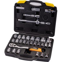 Набір насадок торцевих MasterTool 78-4032 PROFI, CrV 1/2" 8-32 мм, тріскачка 72Т, 32 шт, кейс