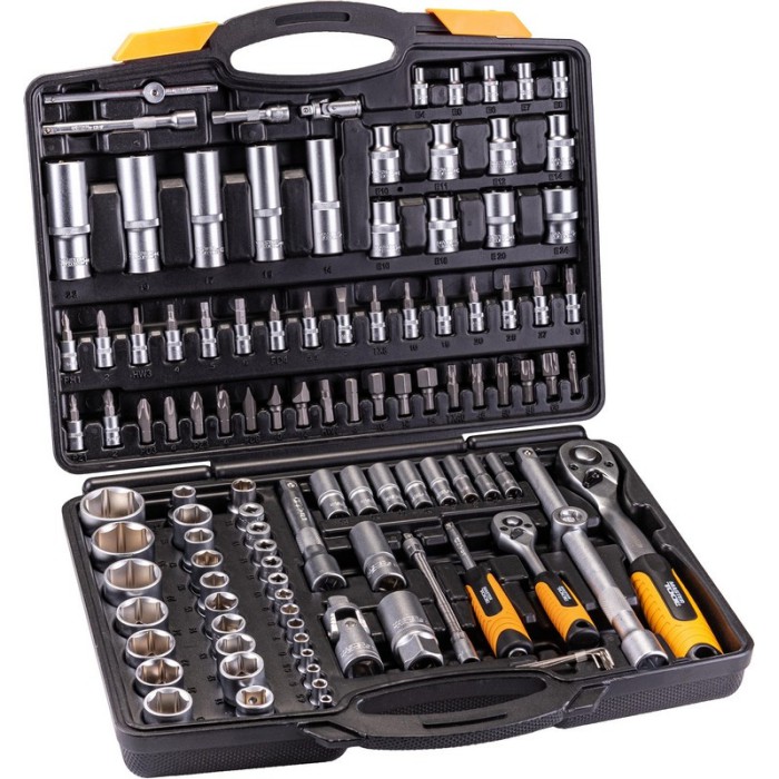 Набор насадок торцевых MasterTool 78-5111 PROFI, CrV 1/4” - 1/2”, трещотка 72Т, 111 шт, кейс