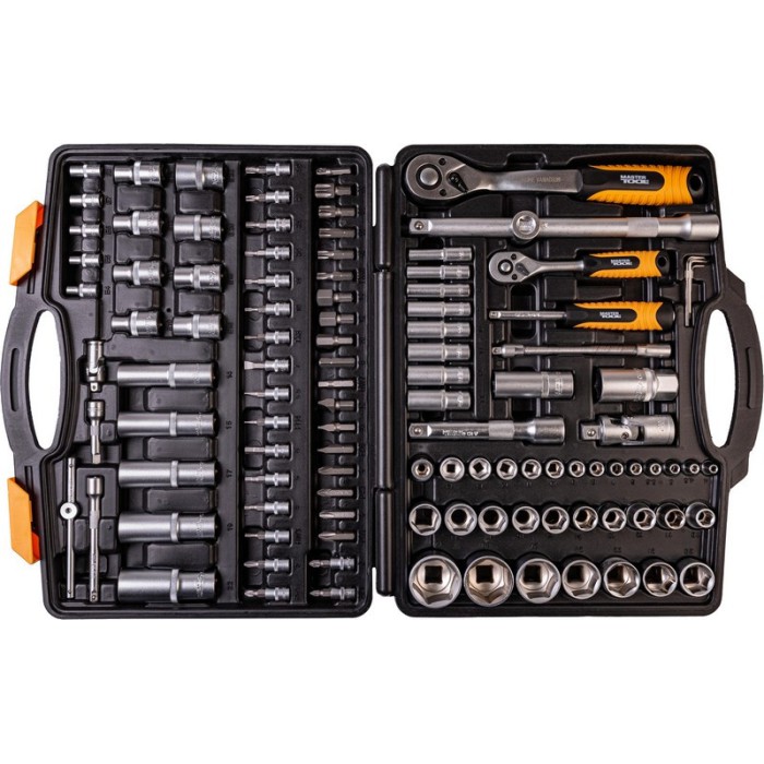 Набор насадок торцевых MasterTool 78-5111 PROFI, CrV 1/4” - 1/2”, трещотка 72Т, 111 шт, кейс