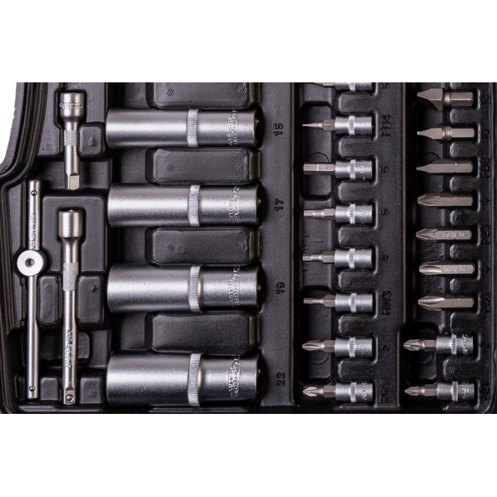 Набор насадок торцевых MasterTool 78-5111 PROFI, CrV 1/4” - 1/2”, трещотка 72Т, 111 шт, кейс