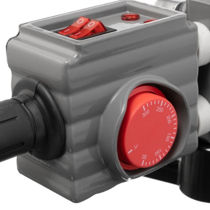 Паяльник для пластикових труб INTERTOOL RT-2112, 850/1850 Вт, 0-300°C, насадки 20-63 мм, металевий кейс