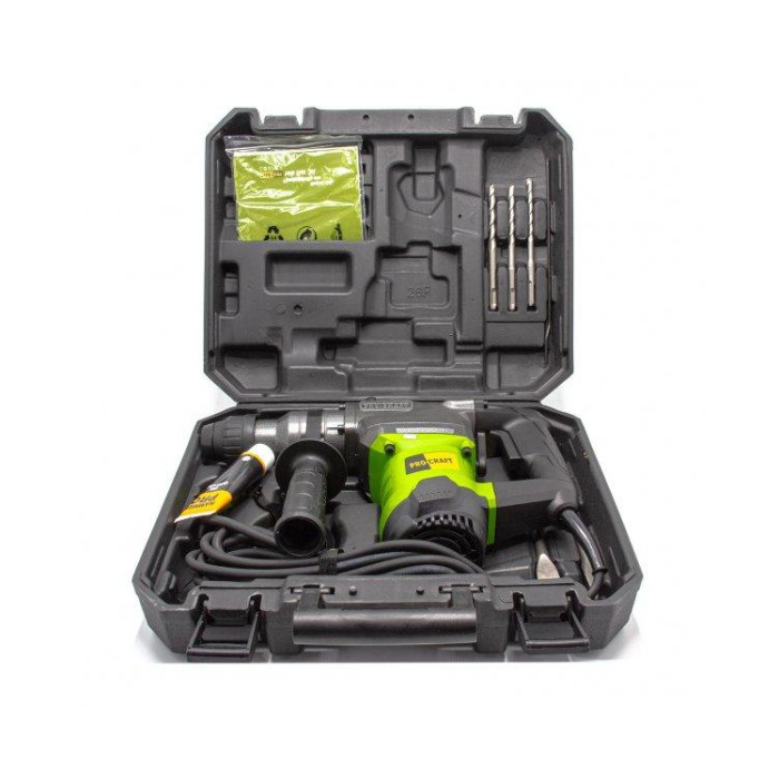 Перфоратор Procraft BH1750, SDS+, 1200 Вт, 950 об/мин, 4200 уд/мин, 4.5 Дж, кейс