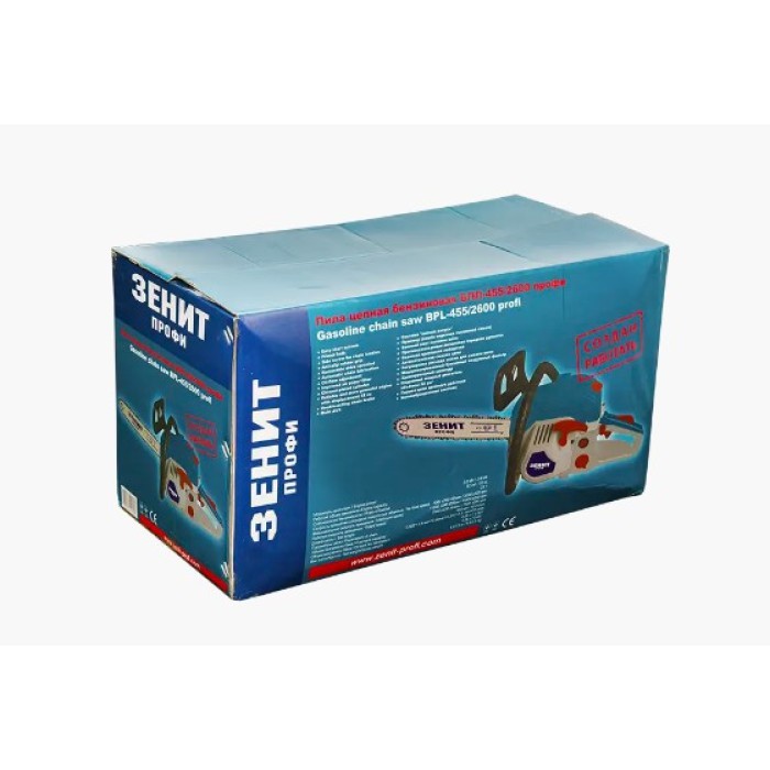 Пила бензинова Зеніт Профі БПЛ-455/2600, 2600 Вт, 52 см3, шина 455 мм, швидкість ланцюга 15 м/с, легкий запуск