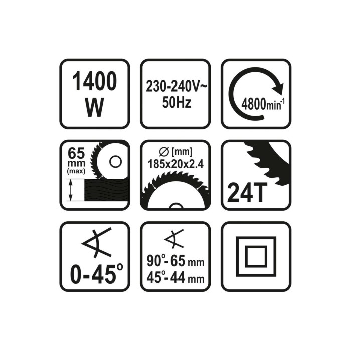 Пила дисковая сетевая STHOR 79257 (1400 Вт, 185 мм диск)