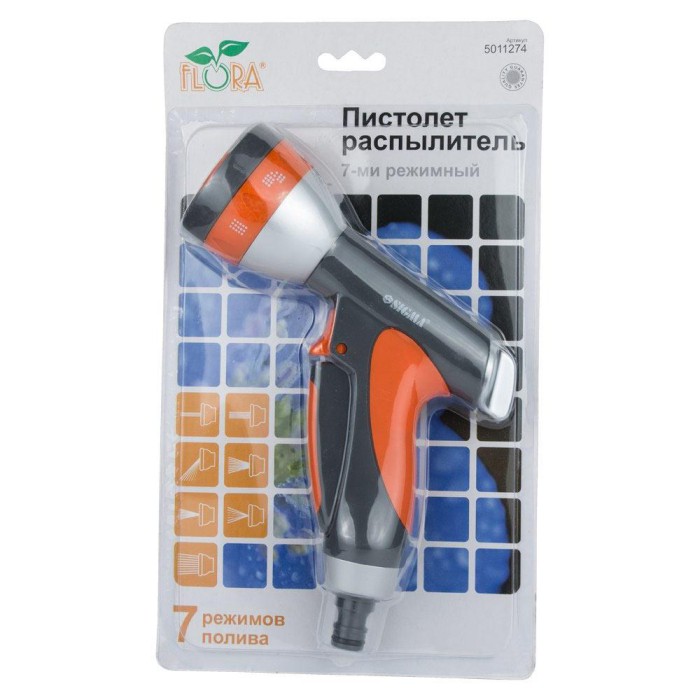 Пістолет-розпилювач 7-режимний (ABS+AL+TPR) FLORA (5011274)