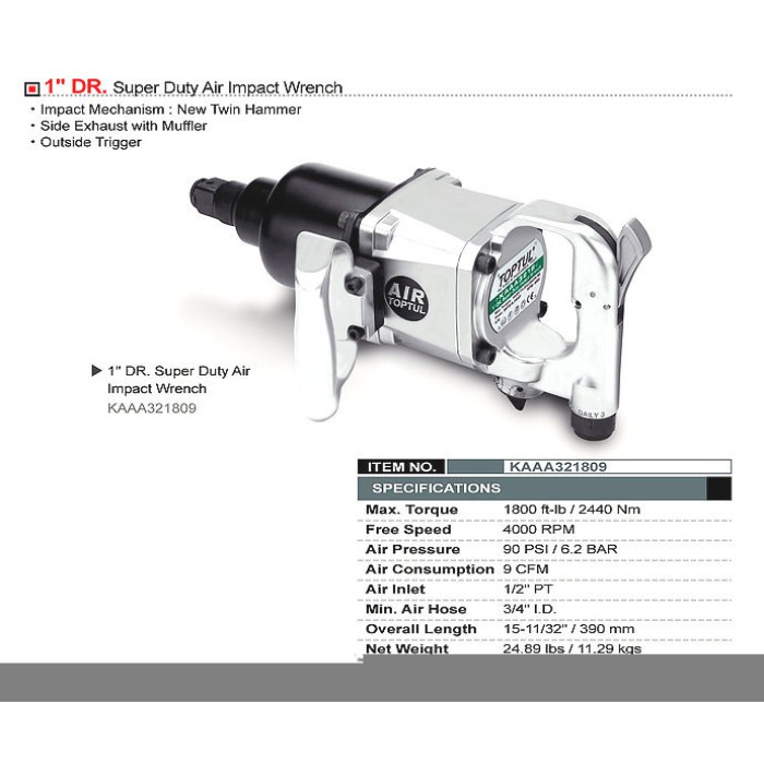 Пневмогайковерт вантажний TOPTUL 1