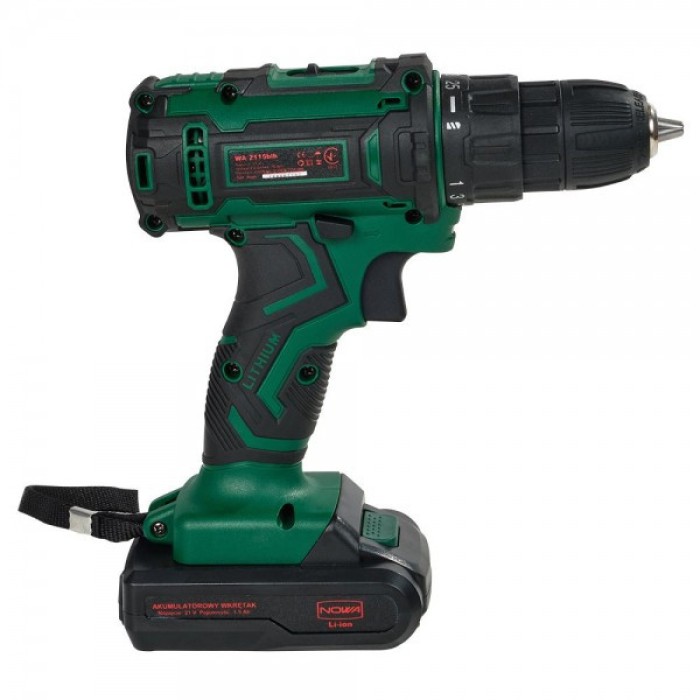 Шуруповерт акумуляторний NOWA WA2115blb (21В, 2 акк, 1.5 А/год, 1350 об/хв, 21 Нм, 2 шв, кейс, LED підсвічування) Шуруповерт акумуляторний NOWA WA2115blb (21В, 2 акк, 1.5 А/год, 1350 об/хв, 21 Нм, 2 шв, кейс, LED підсвічування)