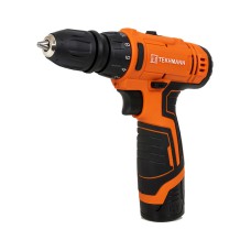 Шуруповерт акумуляторний Tekhmann TCD-12 QC Li, 2 акк., 1.5 А/год, 1400 об/хв, 2 швидкості, LED підсвічування, кейс