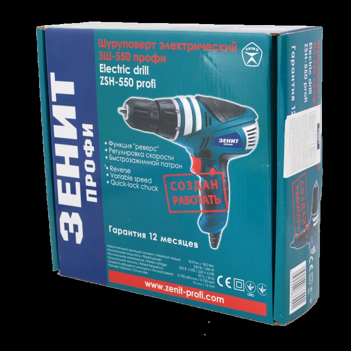Електричний Шуруповерт Зеніт ЗШ-550 профі
