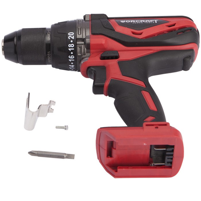 Шуруповерт акумуляторний ударний Worcraft CHD-S20Li, 20, Li-ion, 1650 об/хв, 50 Нм, LED-підсвічування