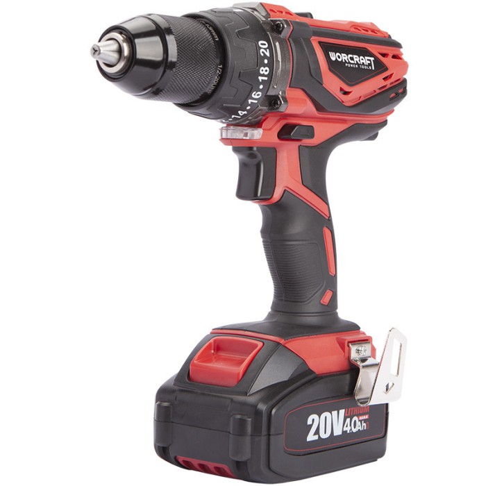 Шуруповерт акумуляторний ударний Worcraft CHD-S20Li, 20, Li-ion, 1650 об/хв, 50 Нм, LED-підсвічування