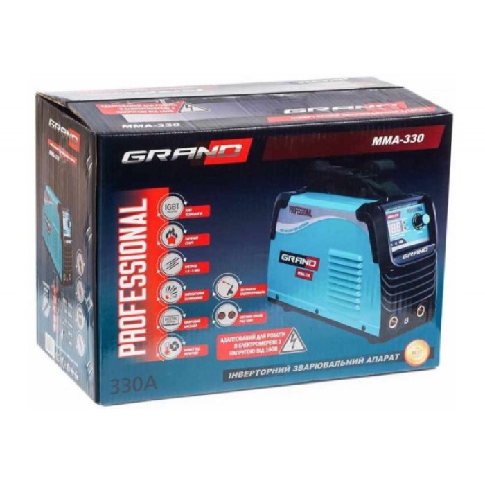 Зварювальний інвертор Grand MMA-330 Professional (дисплей)