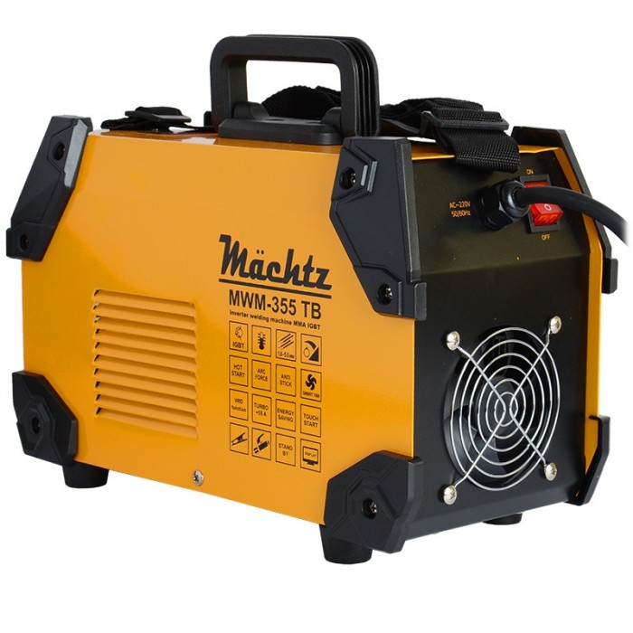 Зварювальний інверторний апарат Machtz MWM-355 TB, 8.5 кВт, зварювальний струм 20-300 А, діаметр електрода 1.6-5.0