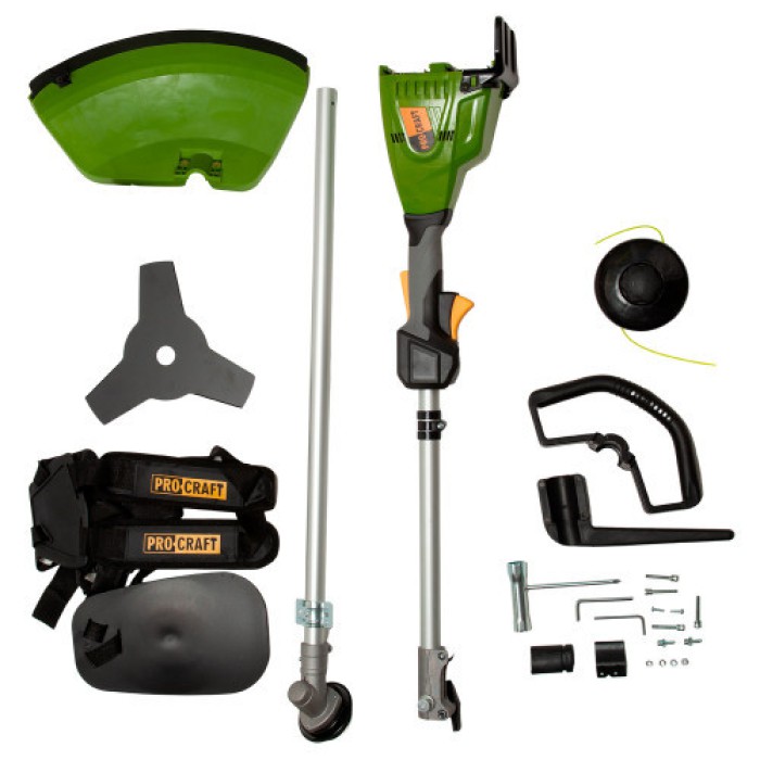 Тример акумуляторний PROCRAFT PTA-20/2 (без АКБ та зар. прист.) БЕЗ ДОДАТКОВИХ НАСАДОК