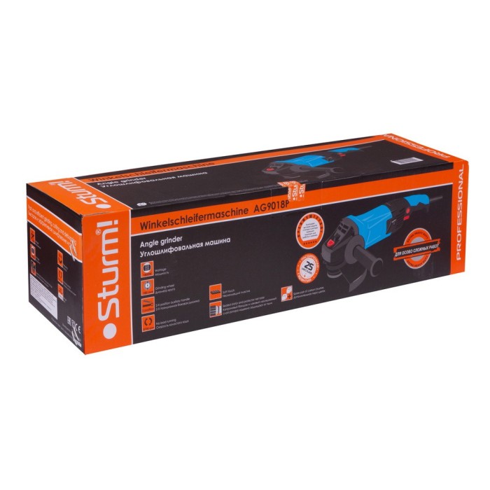 Кутова шліфмашина Sturm AG9018P. (180 мм, 1800 Вт, плавний пуск)