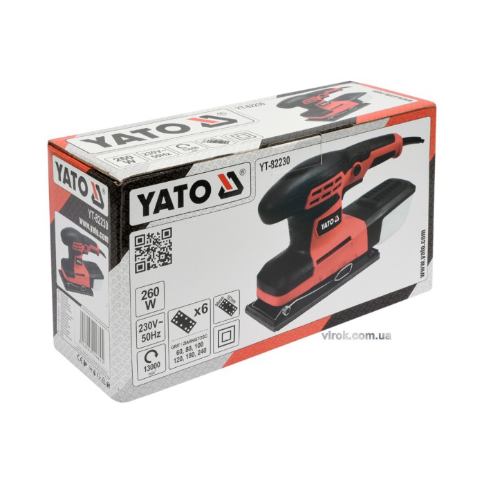 Вибрационная шлифмашина YATO YT-82230 (260 Вт, 90 х 187 мм)