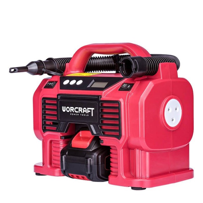Повітряний акумуляторний компресор Worcraft CAC-S20LiА, 20, Li-ion, автостоп, LED підсвічування, var