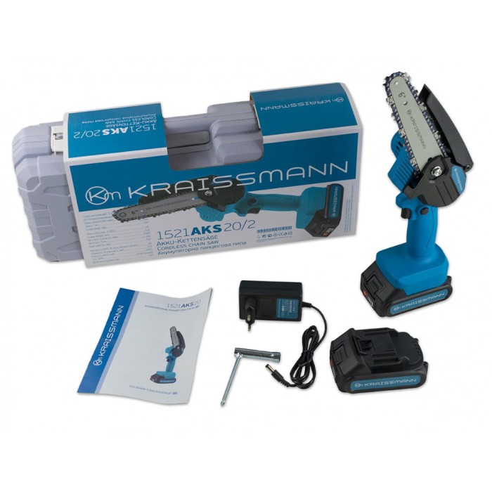 Акумуляторна міні-ланцюгова пила KRAISSMANN 1521 AKS 20/2 Акумуляторна міні-ланцюгова пила KRAISSMANN 1521 AKS 20/2